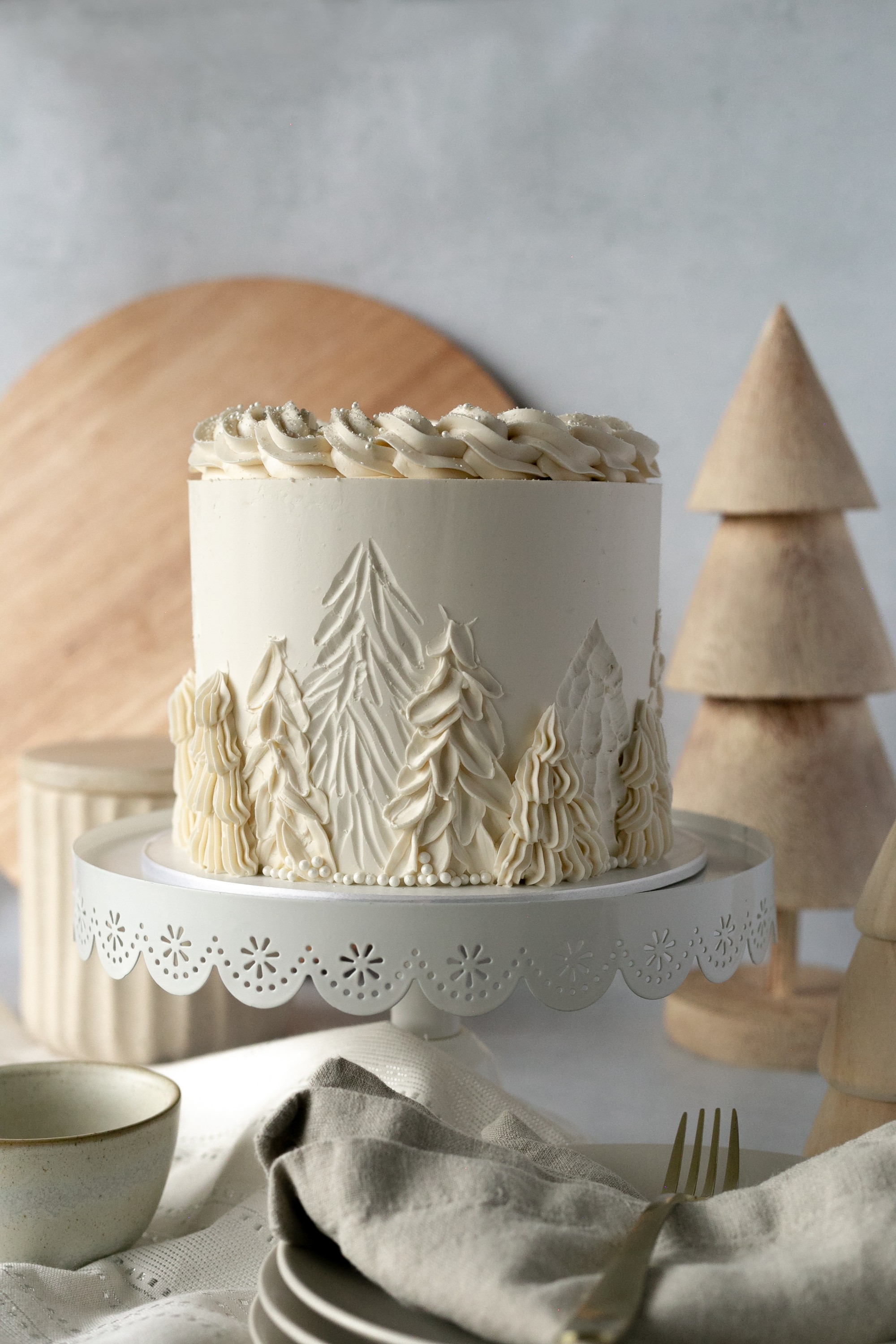 White Winter Tree Cake
